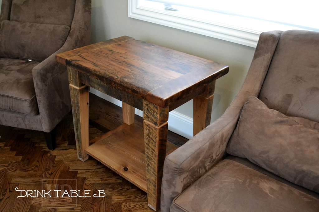 Reclaimed Wood End Tables HD Threshing